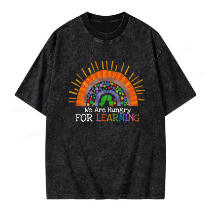 Pagewings We Are Hungry For Learning Unisex Washed T-shirt