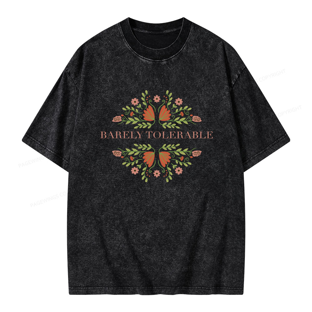 Pagewings Barely Tolerable Unisex Washed T-shirt