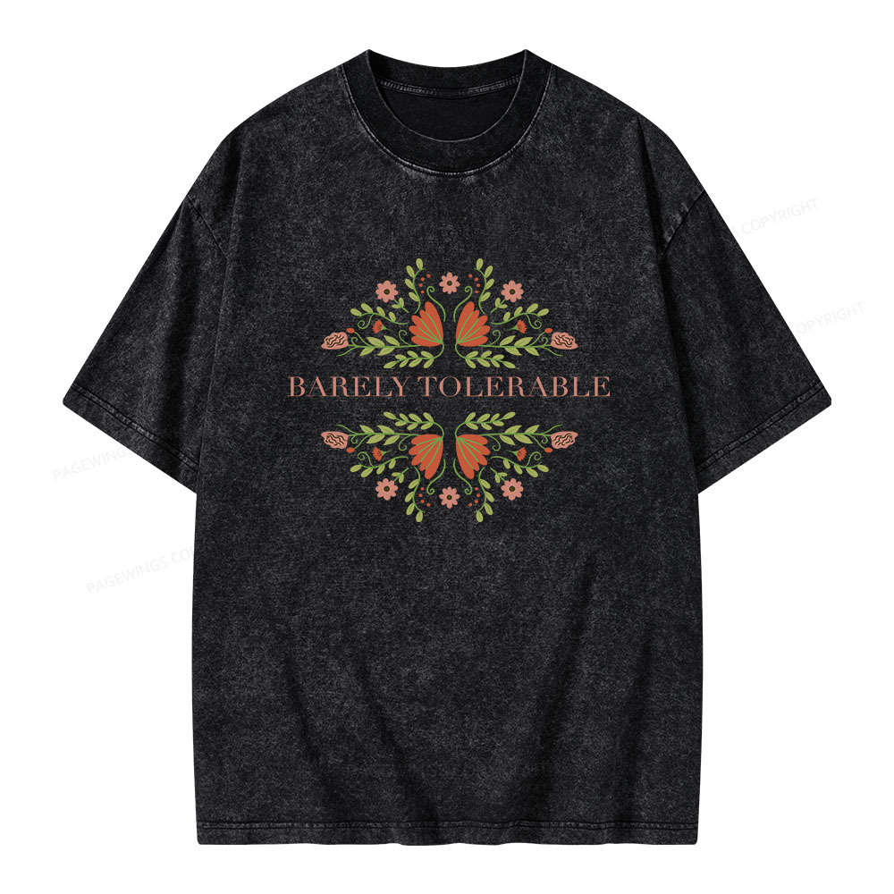 Pagewings Barely Tolerable Unisex Washed T-shirt