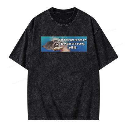 Pagewings Dont Forget To Return Your Library Books Unisex Washed T-shirt