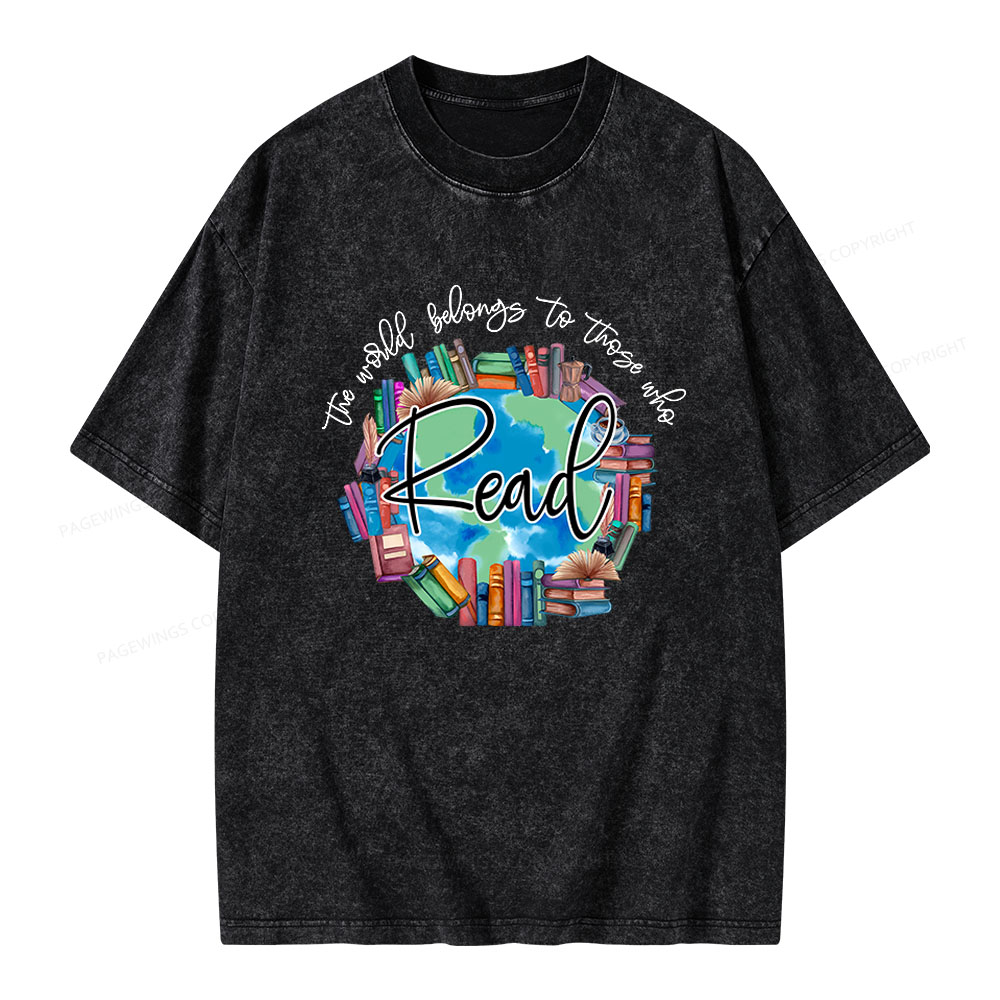 Pagewings World Belongs to Those Who Read Unisex Washed T-shirt