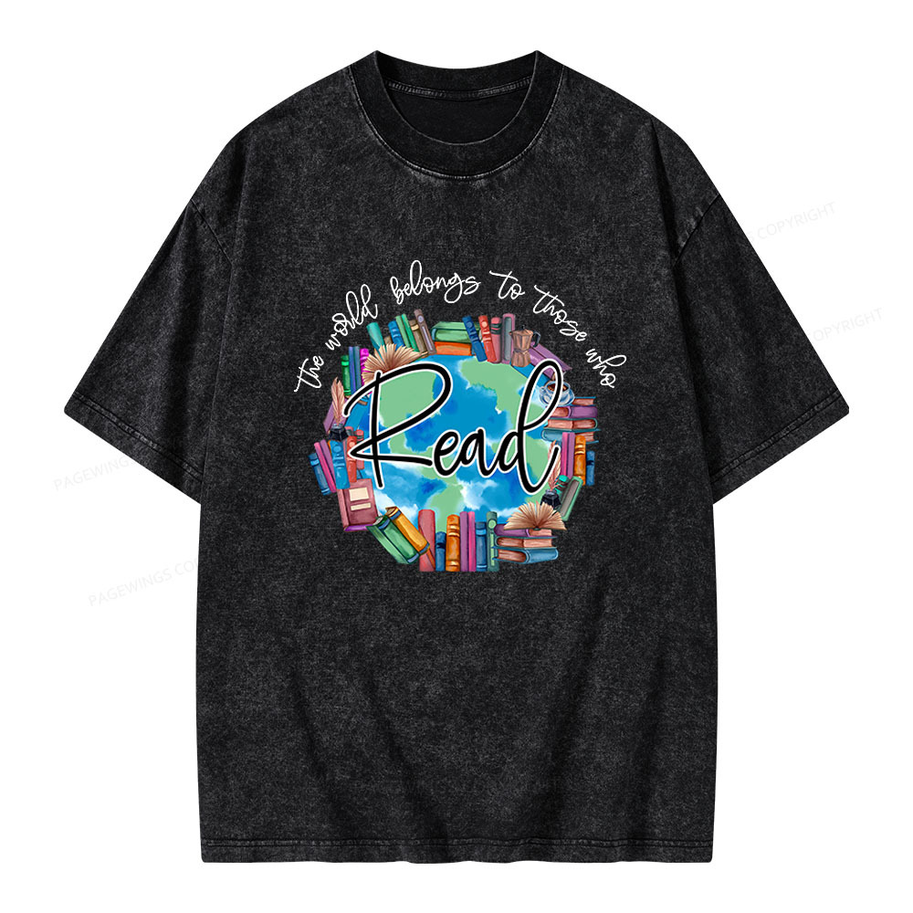 Pagewings World Belongs to Those Who Read Unisex Washed T-shirt