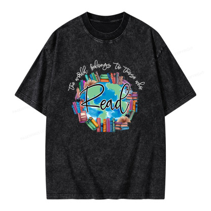 Pagewings World Belongs to Those Who Read Unisex Washed T-shirt