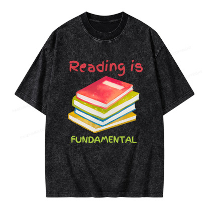 Pagewings Reading is Fundamental Unisex Washed T-shirt