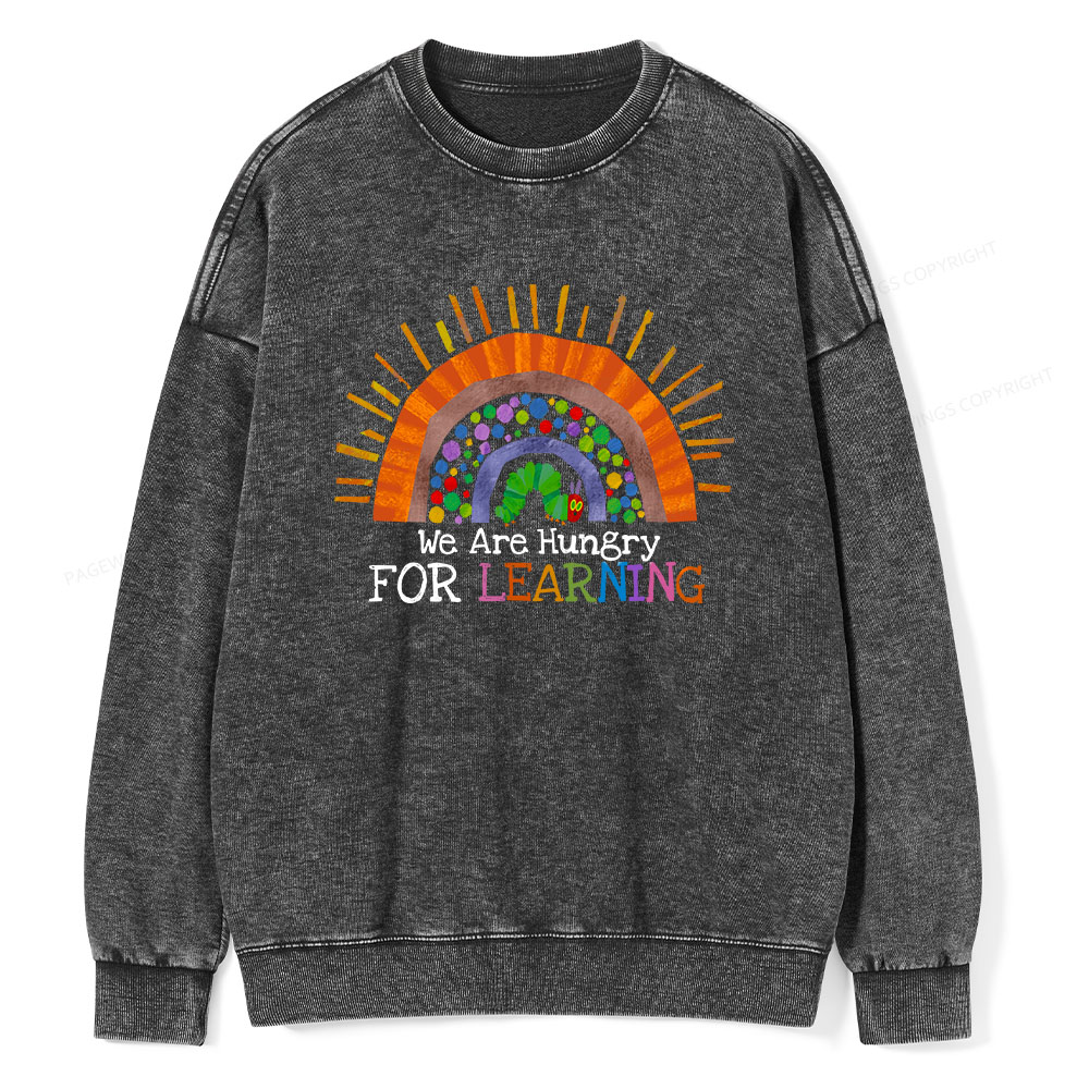 Pagewings We Are Hungry For Learning Unisex Washed Sweatshirt
