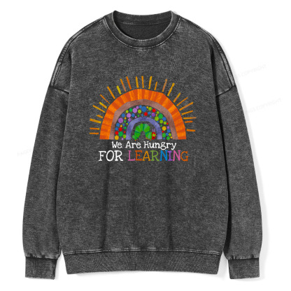 Pagewings We Are Hungry For Learning Unisex Washed Sweatshirt