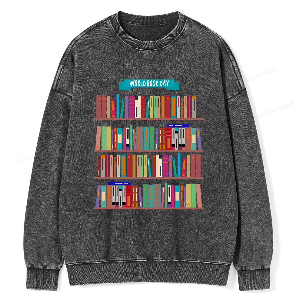 Pagewings World Book Day Unisex Washed Sweatshirt