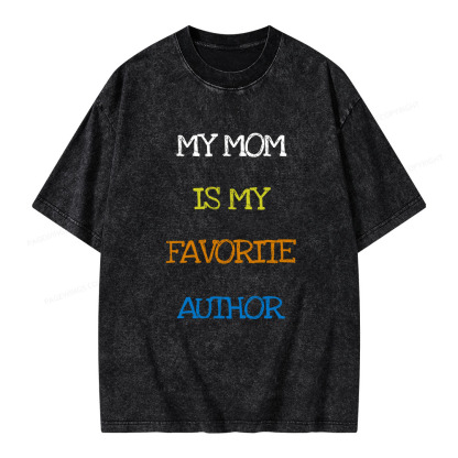 Pagewings My Mom Is My Favorite Author Unisex Washed T-shirt