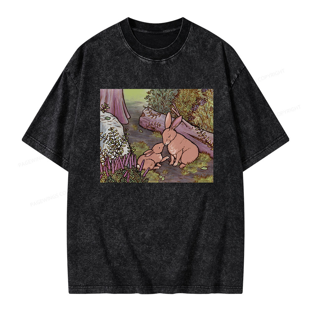Pagewings A Kiss on the Nose for Mama Bunny Unisex Washed T-shirt