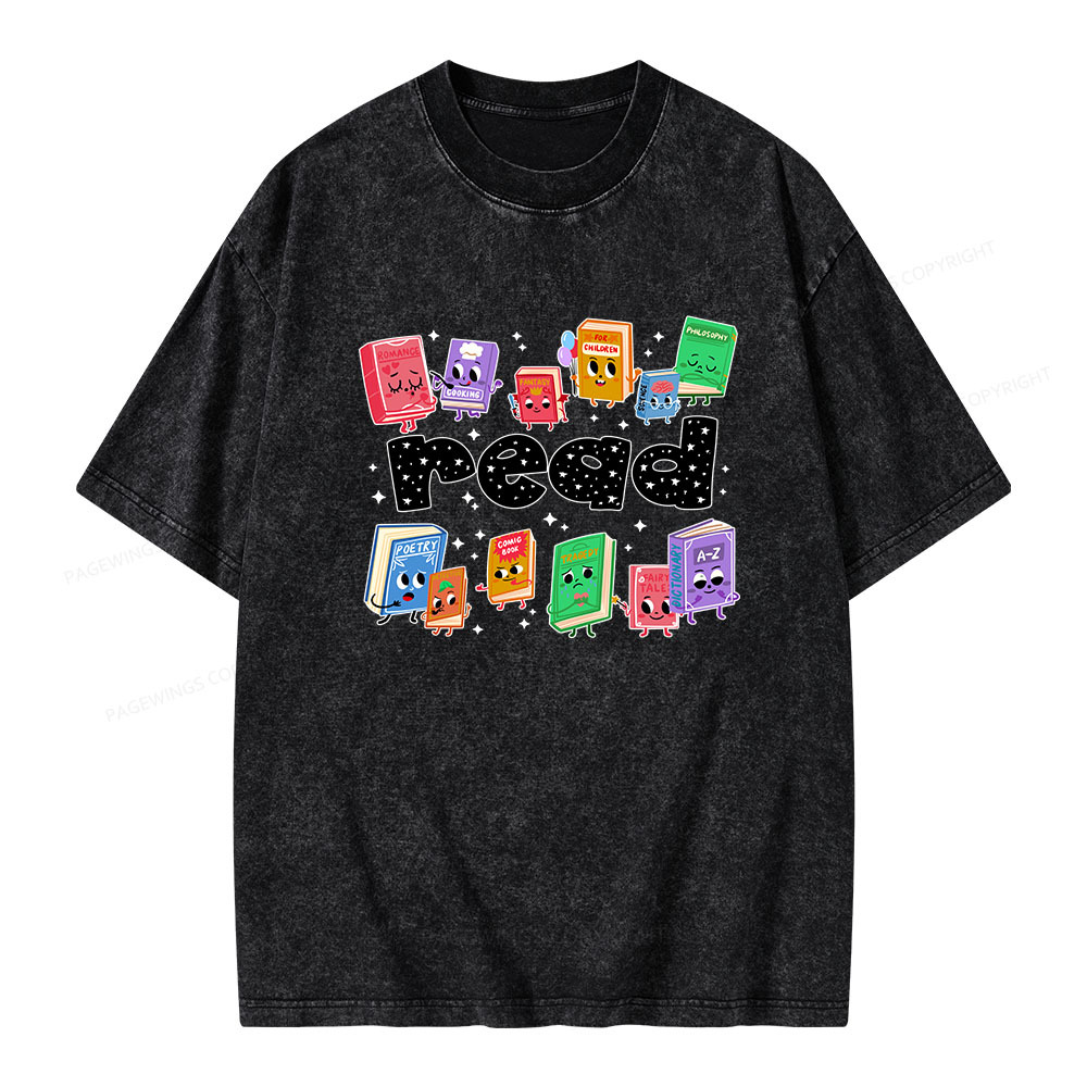 Pagewings Reading Book Unisex Washed T-shirt