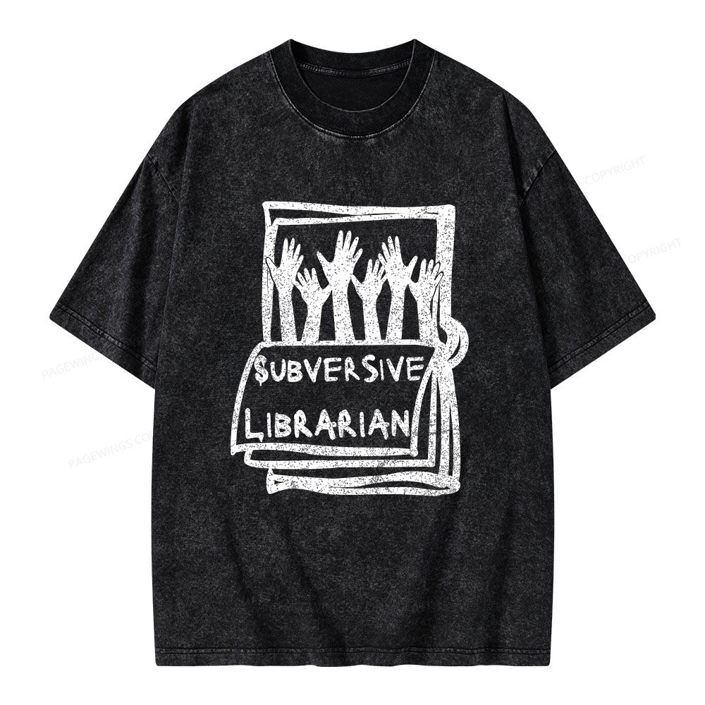 Pagewings Subversive Librarian Unisex Washed T-shirt