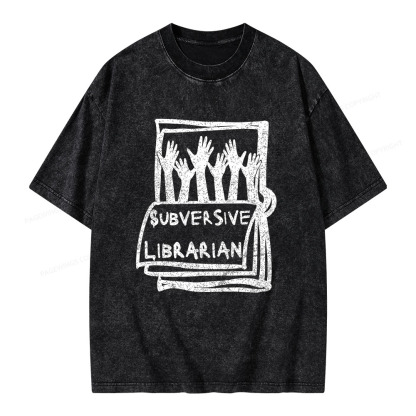 Pagewings Subversive Librarian Unisex Washed T-shirt