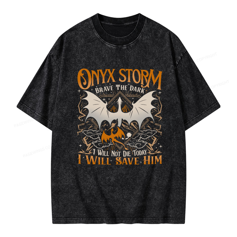 Pagewings Brave The Dark Unisex Washed T-shirt