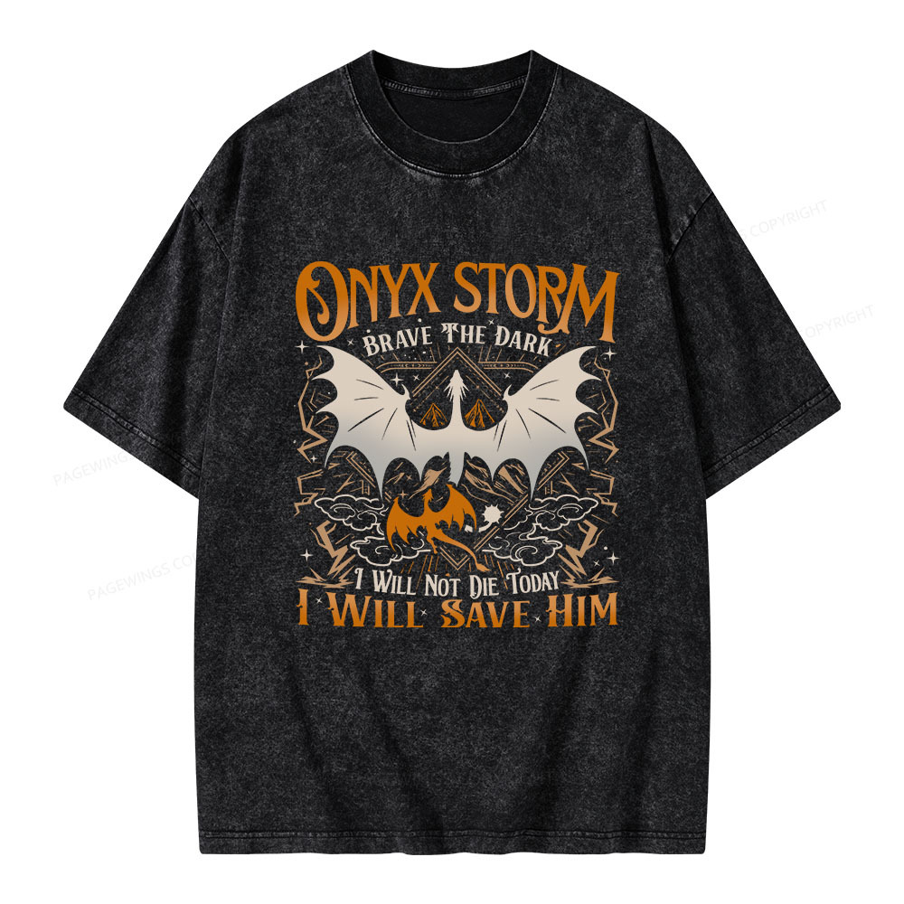 Pagewings Brave The Dark Unisex Washed T-shirt