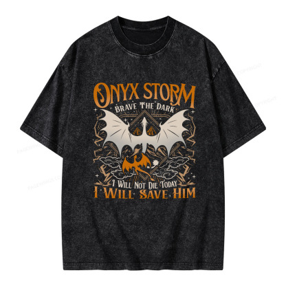 Pagewings Brave The Dark Unisex Washed T-shirt