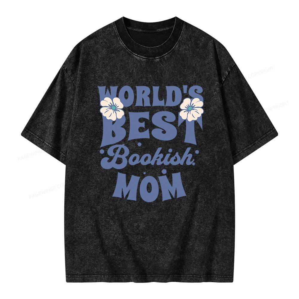 Pagewings World's Brsy Bookish Mom Unisex Washed T-shirt
