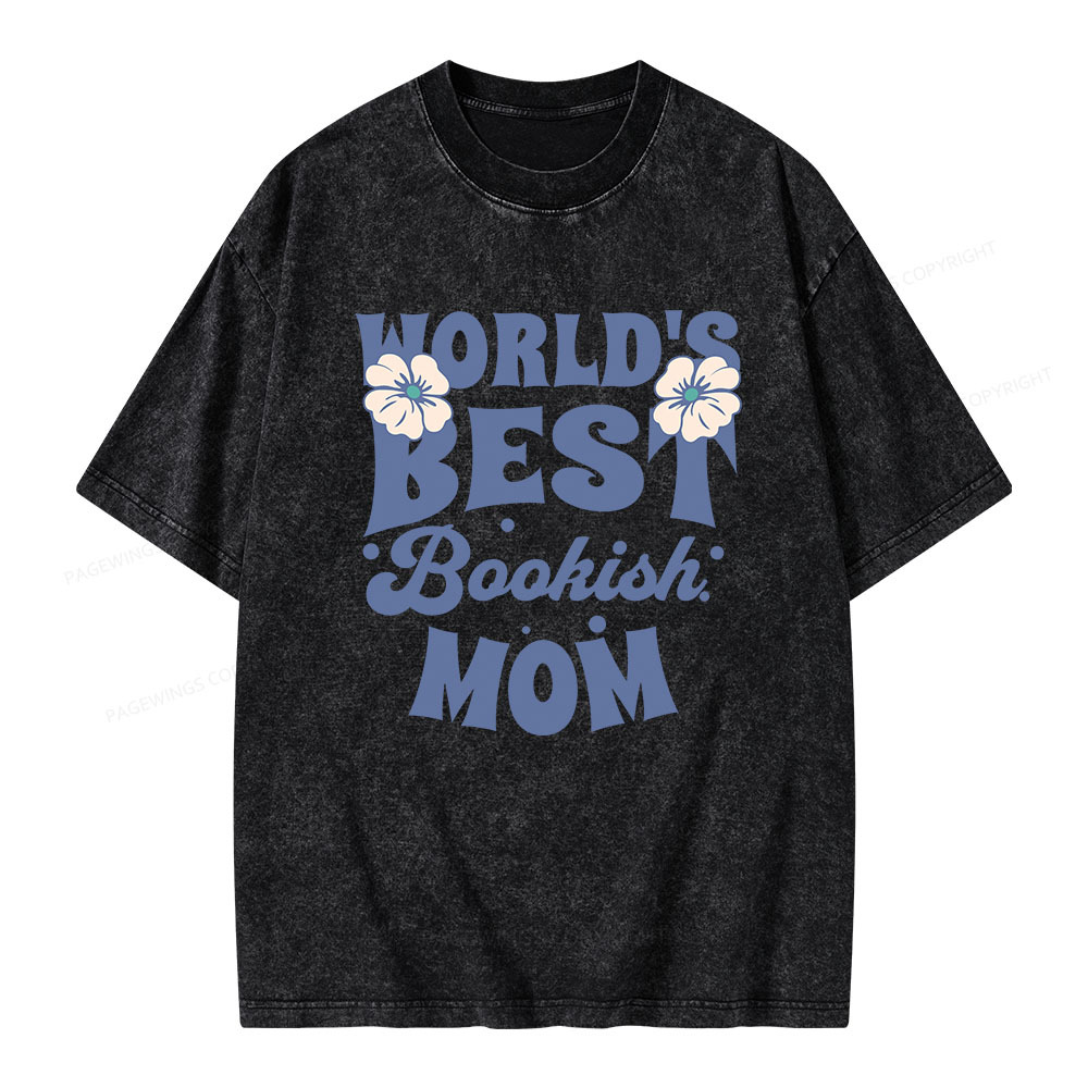 Pagewings World's Brsy Bookish Mom Unisex Washed T-shirt
