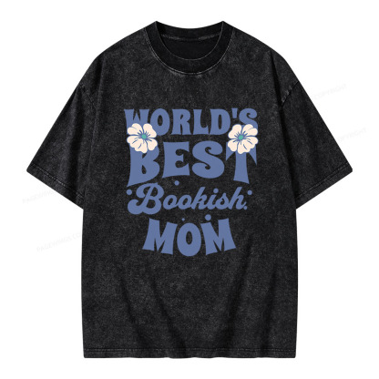 Pagewings World's Brsy Bookish Mom Unisex Washed T-shirt