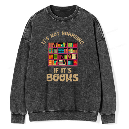 Pagewings Bookshelf Set Of Stacks Of Books Stock Unisex Washed Sweatshirt