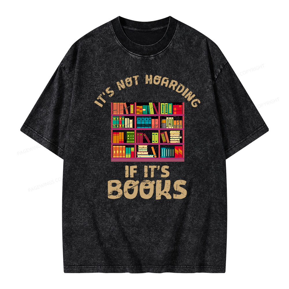 Pagewings Bookshelf Set Of Stacks Of Books Stock Unisex Washed T-shirt