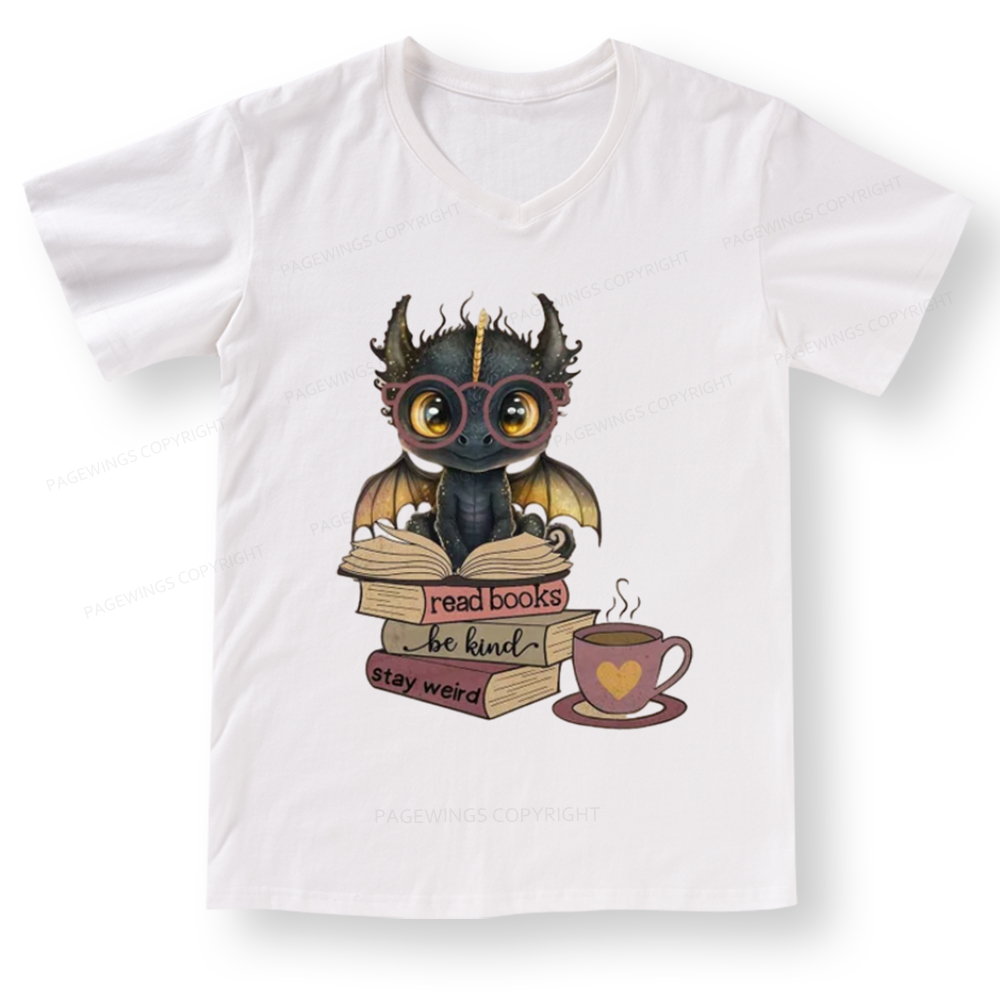Pagewings Fourth Wing Dargon V-neck T-shirt