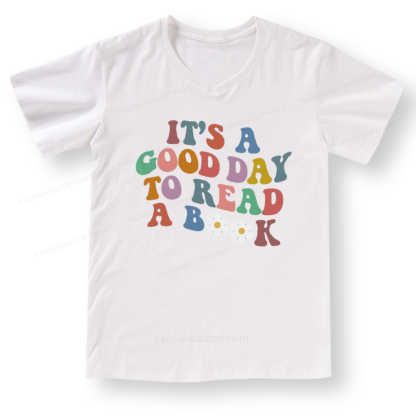Pagewings It's A Good Day To Read A Book V-neck T-shirt