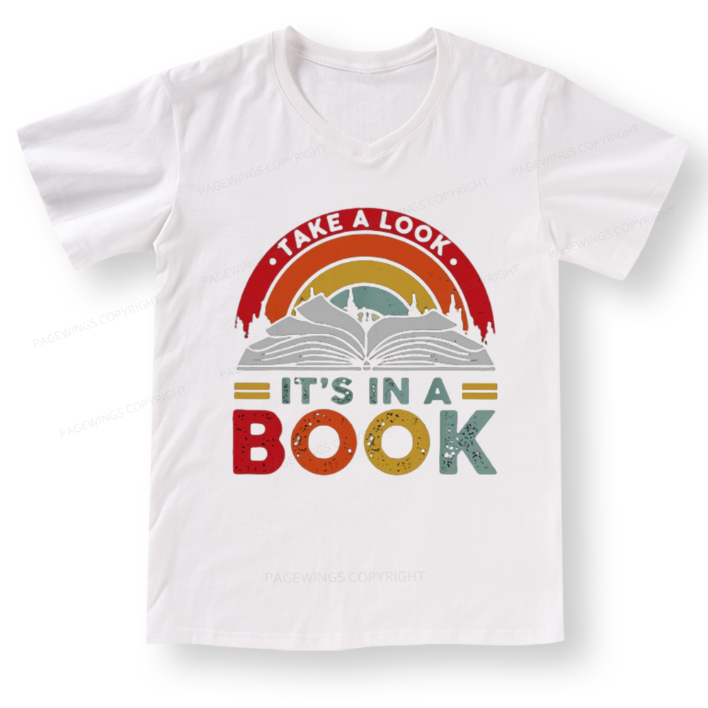 Pagewings Take A Look It's In A Book V-neck T-shirt