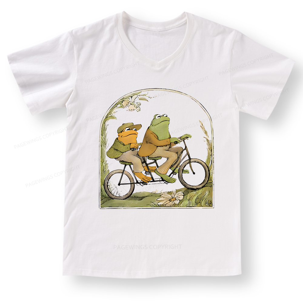 Pagewings Frog And Toad Book Vintage V-neck T-shirt 