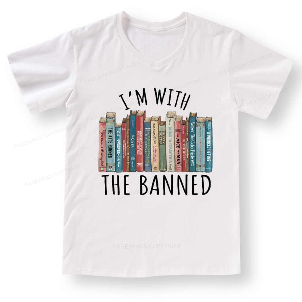 Pagewings I'm With The Banned V-neck T-shirt