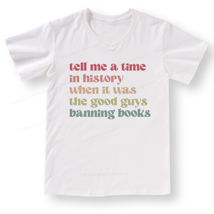 Pagewings Tell Me a Time in History V-neck T-shirt