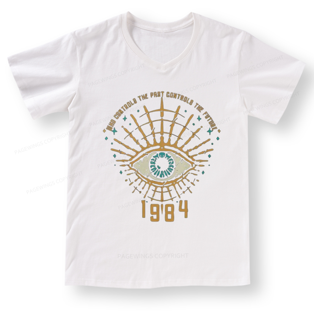 Pagewings George Orwell 1984 V-neck T-shirt