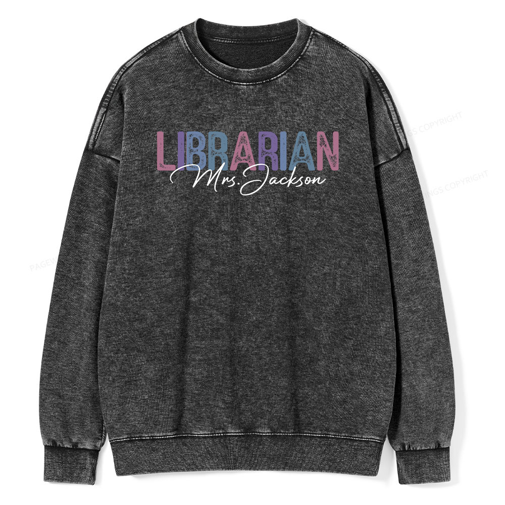Pagewings Personalized Librarian Shirt Unisex Washed T-shirt Unisex Washed Sweatshirt