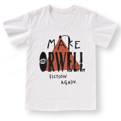 Pagewings Make Orwell Fiction Again V-neck T-shirt