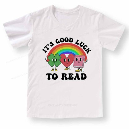 Pagewings St. Patrick's Day Librarian V-neck T-shirt