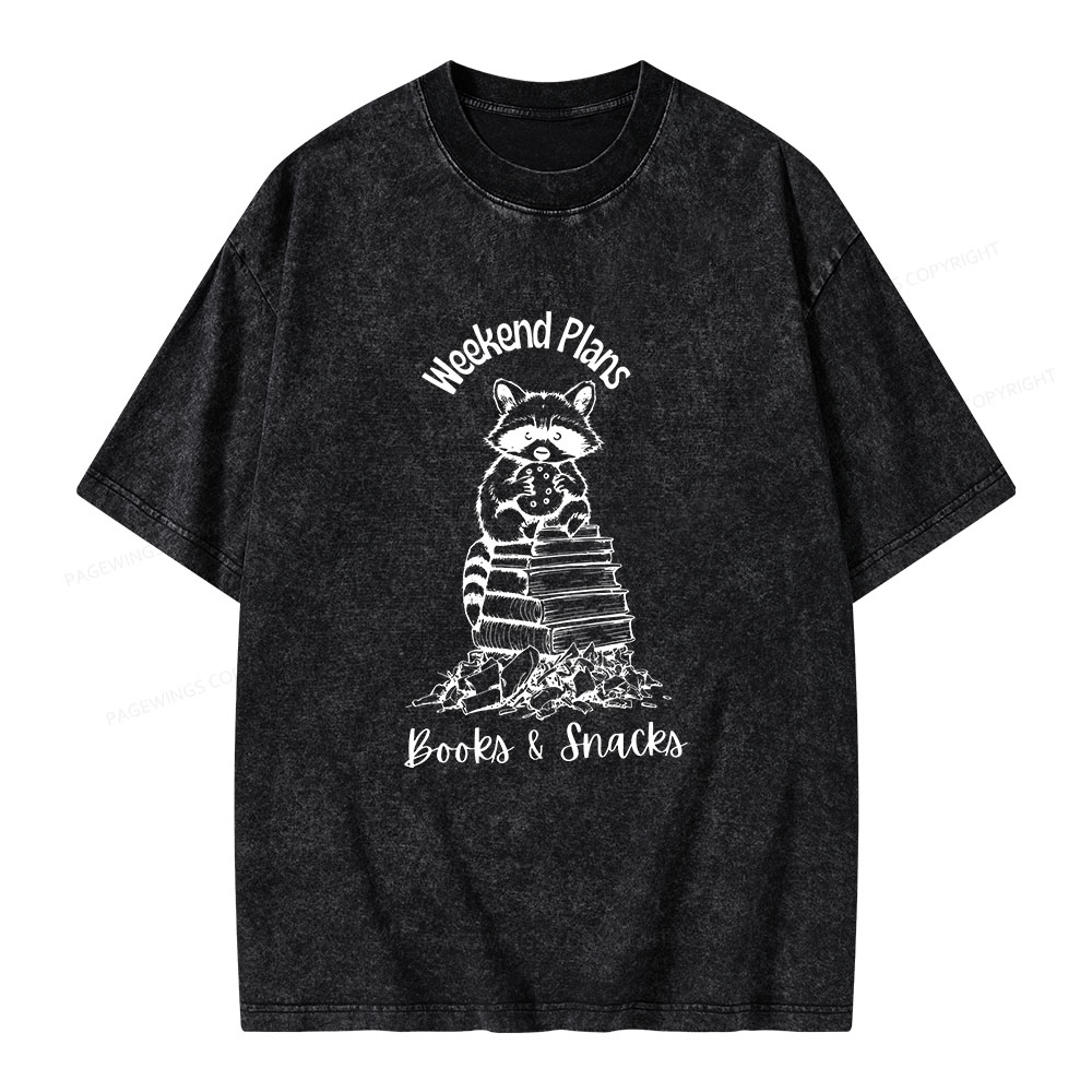 Pagewings Books and Snacks Lover Unisex Washed T-shirt