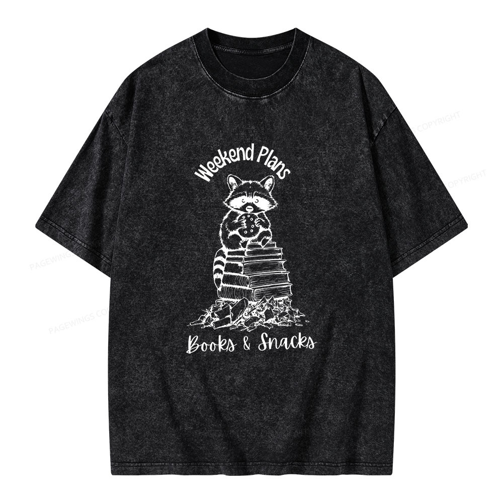 Pagewings Books and Snacks Lover Unisex Washed T-shirt