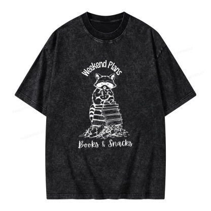 Pagewings Books and Snacks Lover Unisex Washed T-shirt