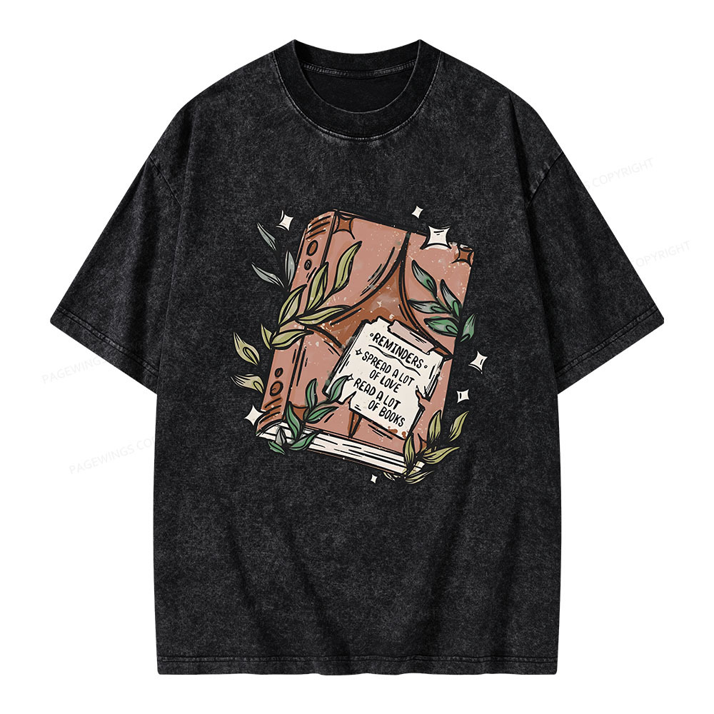 Pagewings Read A Lot Of Books Unisex Washed T-shirt