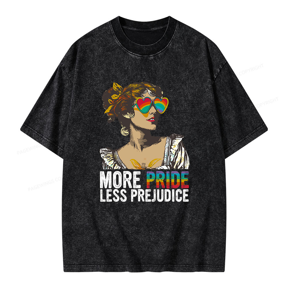 Pagewings More Pride Less Prejudice Unisex Washed T-shirt