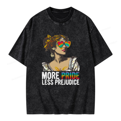 Pagewings More Pride Less Prejudice Unisex Washed T-shirt