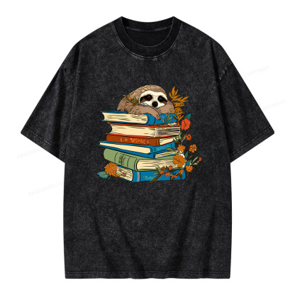 Pagewings Sloth And Stories Unisex Washed T-shirt