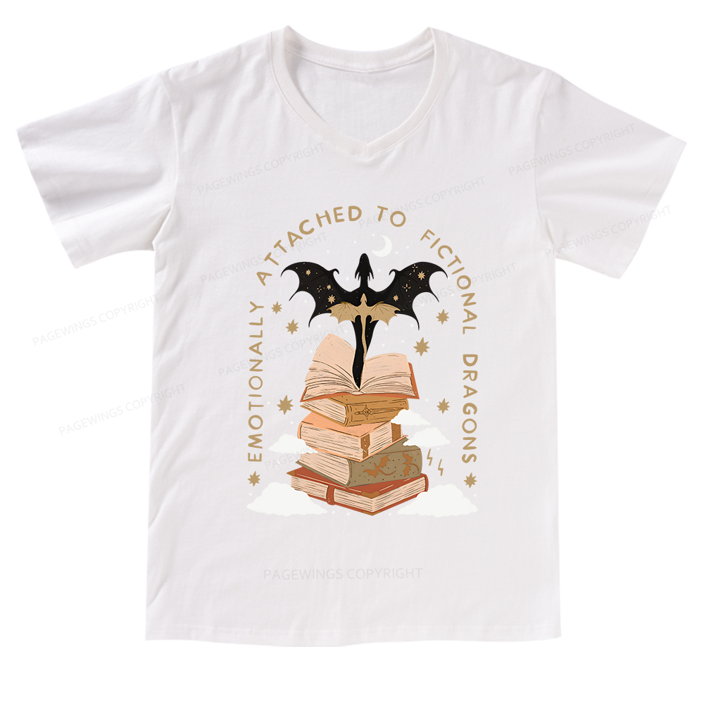 Pagewings Fantasy Romance Reader Gift Romantacy V-neck T-shirt