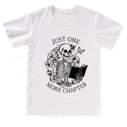 Pagewings One More Chapter Skeleton V-neck T-shirt