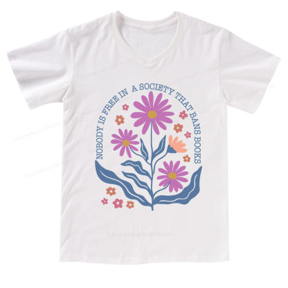 Pagewings Read Banned Books Shirt Social Justice Gift V-neck T-shirt