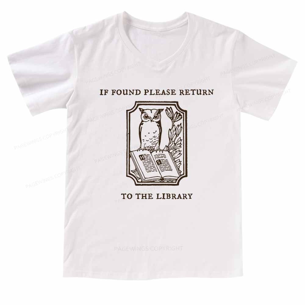 Pagewings Librarian Gift Owl Book Shirt V-neck T-shirt