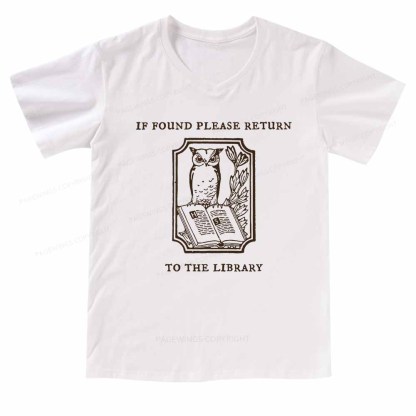 Pagewings Librarian Gift Owl Book Shirt V-neck T-shirt