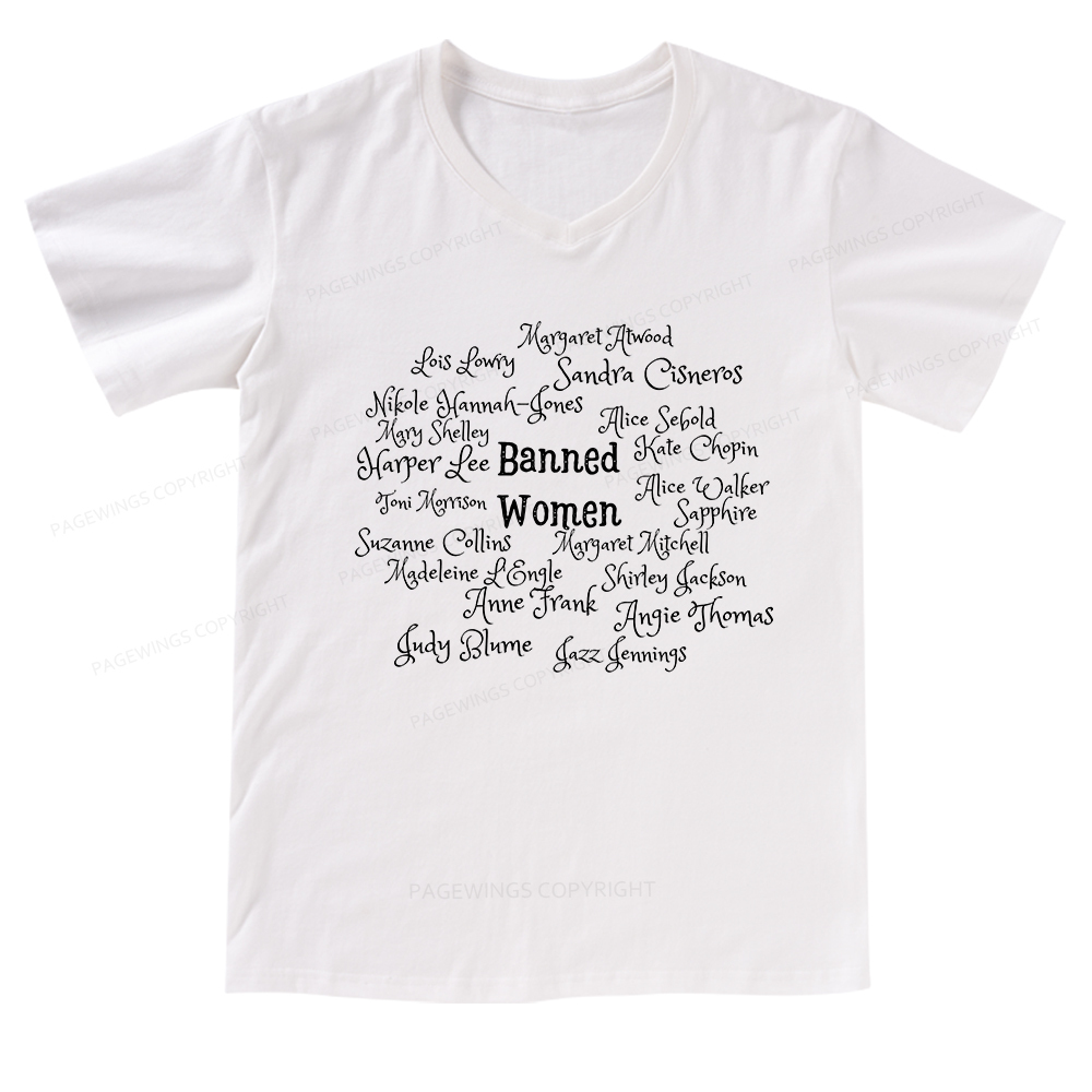 Pagewings Banned books V-neck T-shirt