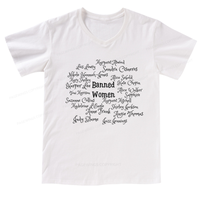 Pagewings Banned books V-neck T-shirt