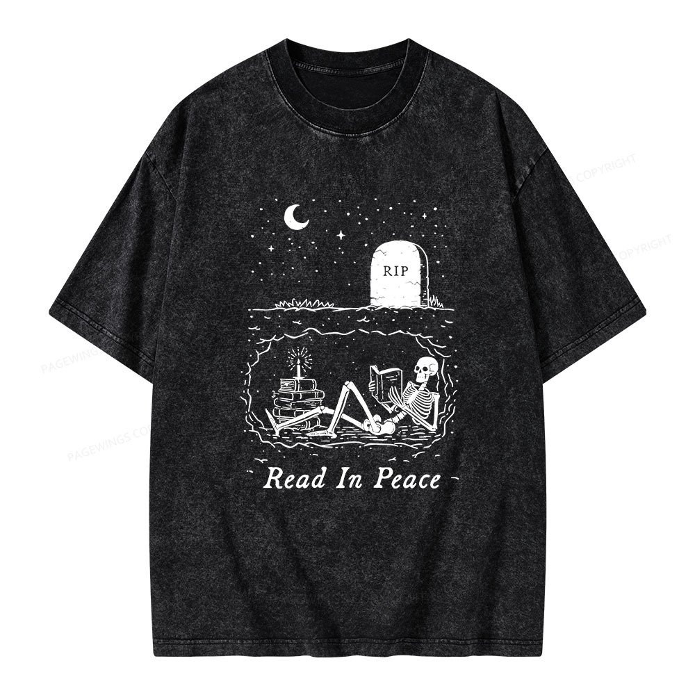 Pagewings Read In Peace Unisex Washed T-shirt