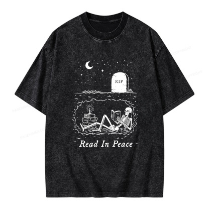Pagewings Read In Peace Unisex Washed T-shirt